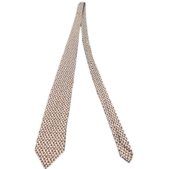 Dan Roma 100% silk tie with adorable cherries on a cream background. - Picture 1 of 3